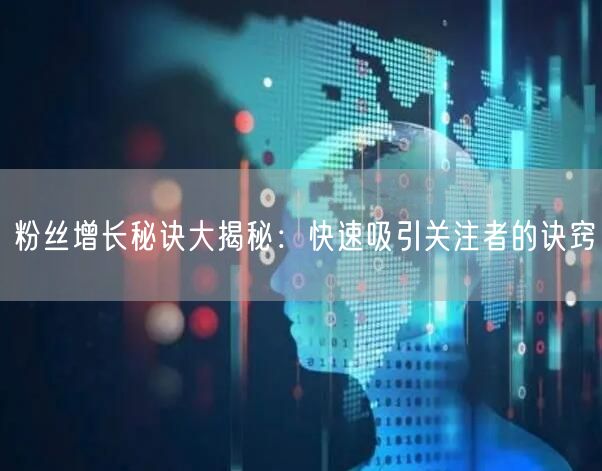 粉丝增长秘诀大揭秘：快速吸引关注者的诀窍