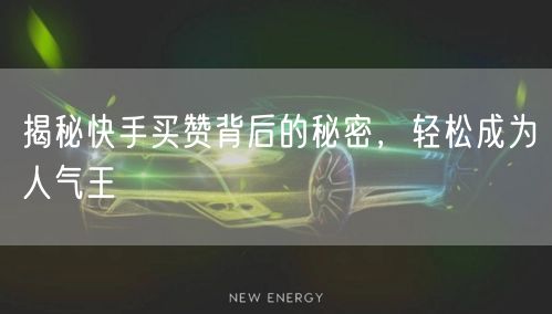 揭秘快手买赞背后的秘密，轻松成为人气王