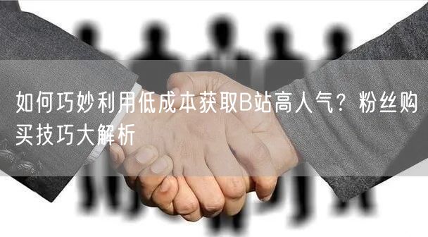 如何巧妙利用低成本获取B站高人气？粉丝购买技巧大解析