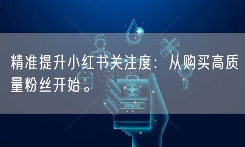 精准提升小红书关注度：从购买高质量粉丝开始。