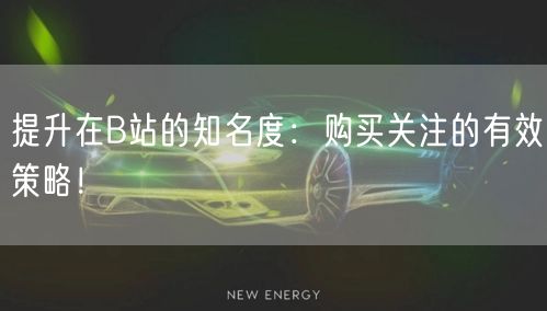 提升在B站的知名度：购买关注的有效策略！