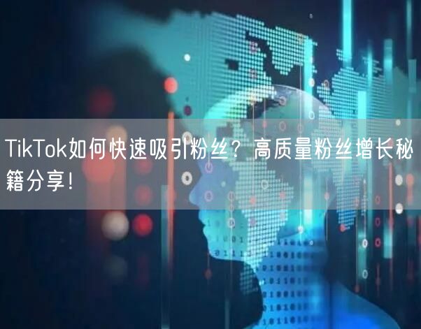 TikTok如何快速吸引粉丝？高质量粉丝增长秘籍分享！