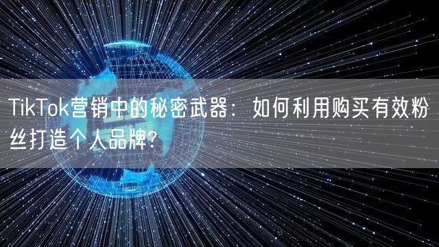 TikTok营销中的秘密武器：如何利用购买有效粉丝打造个人品牌?