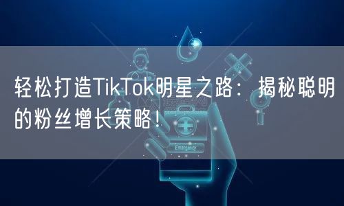 轻松打造TikTok明星之路：揭秘聪明的粉丝增长策略！