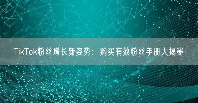 TikTok粉丝增长新姿势：购买有效粉丝手册大揭秘