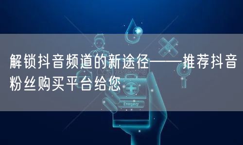 解锁抖音频道的新途径——推荐抖音粉丝购买平台给您