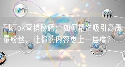TikTok营销秘籍：如何精准吸引高质量粉丝，让你的内容更上一层楼？