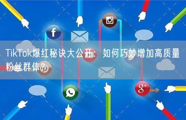 TikTok爆红秘诀大公开：如何巧妙增加高质量粉丝群体？