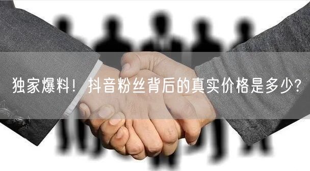 独家爆料！抖音粉丝背后的真实价格是多少?