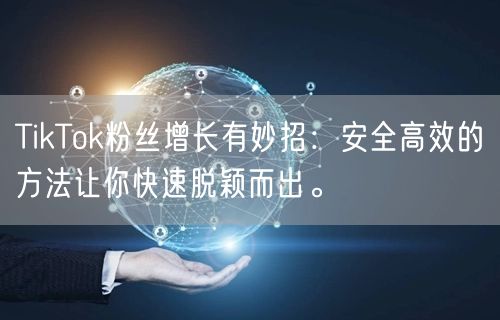TikTok粉丝增长有妙招：安全高效的方法让你快速脱颖而出。