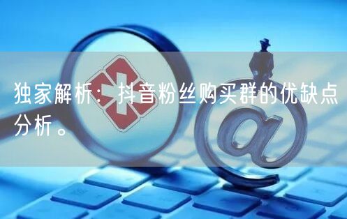 独家解析：抖音粉丝购买群的优缺点分析。