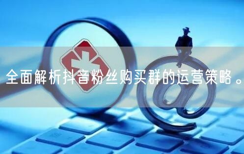 全面解析抖音粉丝购买群的运营策略。