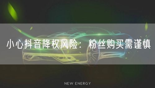 小心抖音降权风险：粉丝购买需谨慎