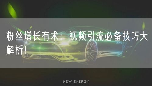 粉丝增长有术：视频引流必备技巧大解析！