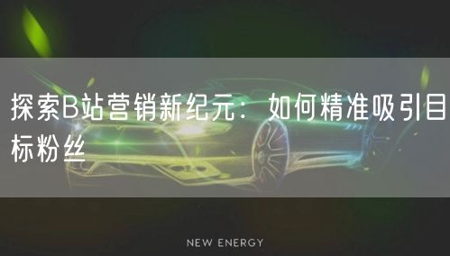 探索B站营销新纪元：如何精准吸引目标粉丝