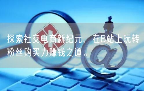 探索社交电商新纪元，在B站上玩转粉丝购买力赚钱之道。