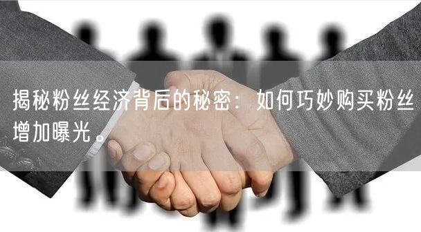 揭秘粉丝经济背后的秘密：如何巧妙购买粉丝增加曝光。