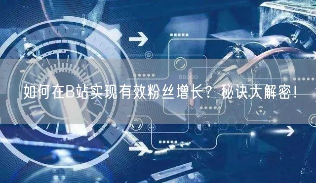 如何在B站实现有效粉丝增长？秘诀大解密！
