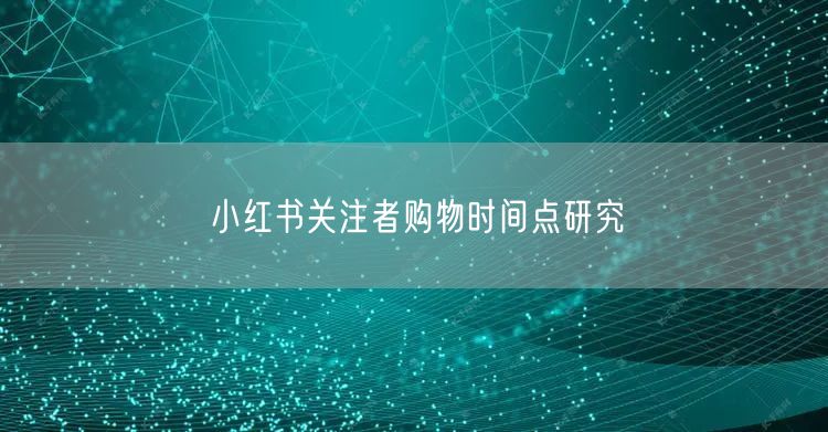 小红书关注者购物时间点研究