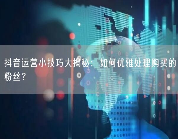 抖音运营小技巧大揭秘：如何优雅处理购买的粉丝？