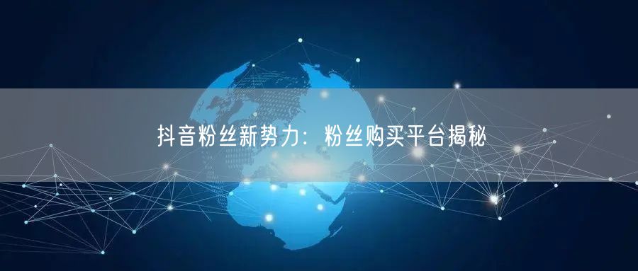 抖音粉丝新势力：粉丝购买平台揭秘