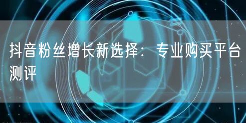 抖音粉丝增长新选择：专业购买平台测评