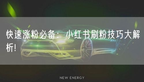 快速涨粉必备：小红书刷粉技巧大解析!