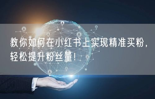 教你如何在小红书上实现精准买粉，轻松提升粉丝量！