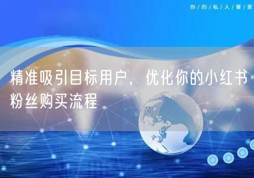精准吸引目标用户，优化你的小红书粉丝购买流程