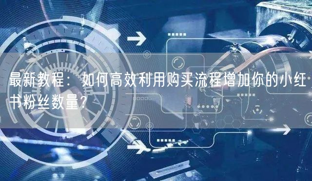 最新教程：如何高效利用购买流程增加你的小红书粉丝数量？