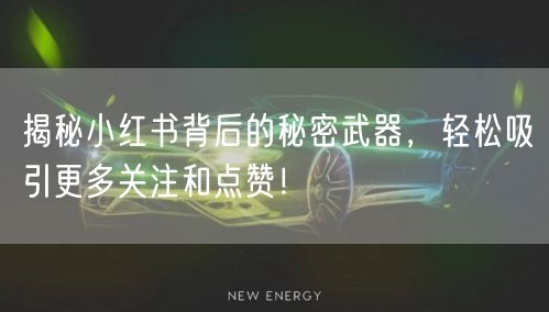 揭秘小红书背后的秘密武器，轻松吸引更多关注和点赞！