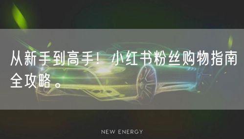 从新手到高手！小红书粉丝购物指南全攻略。