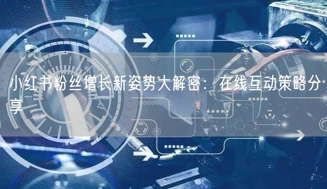 小红书粉丝增长新姿势大解密：在线互动策略分享