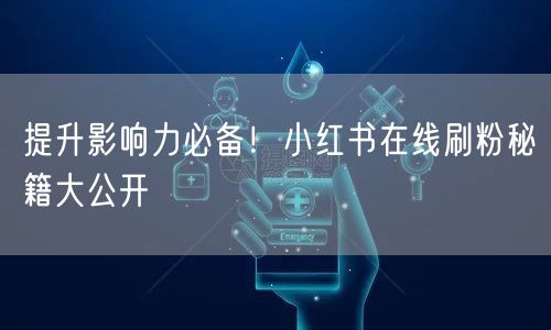 提升影响力必备！小红书在线刷粉秘籍大公开