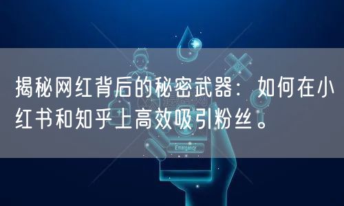 揭秘网红背后的秘密武器：如何在小红书和知乎上高效吸引粉丝。