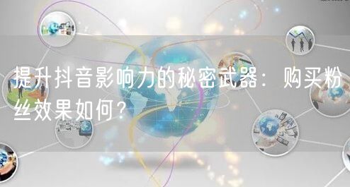 提升抖音影响力的秘密武器：购买粉丝效果如何？