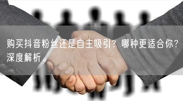 购买抖音粉丝还是自主吸引？哪种更适合你？深度解析。