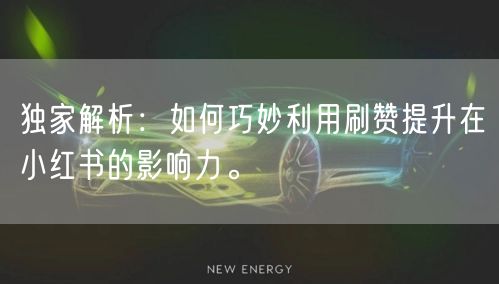 独家解析：如何巧妙利用刷赞提升在小红书的影响力。