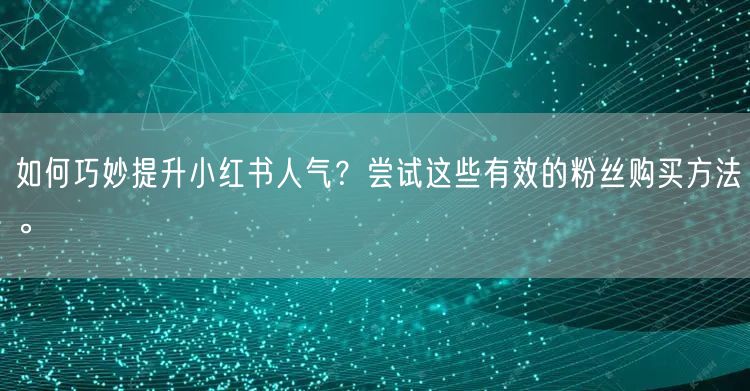 如何巧妙提升小红书人气？尝试这些有效的粉丝购买方法。