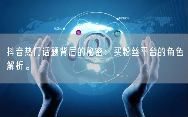 抖音热门话题背后的秘密：买粉丝平台的角色解析。