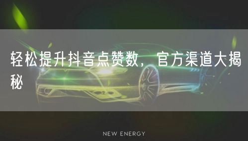 轻松提升抖音点赞数，官方渠道大揭秘