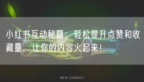 小红书互动秘籍：轻松提升点赞和收藏量，让你的内容火起来！