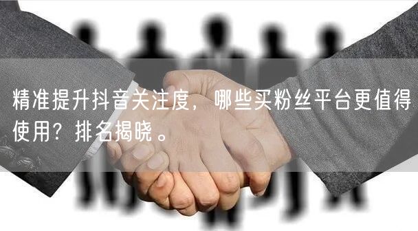精准提升抖音关注度，哪些买粉丝平台更值得使用？排名揭晓。