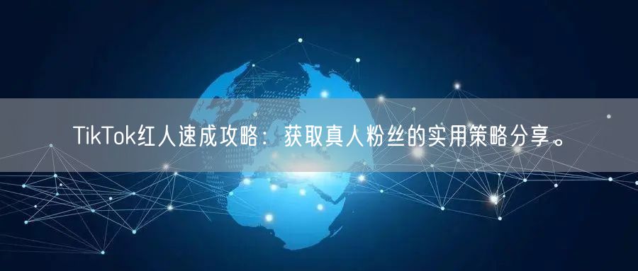TikTok红人速成攻略：获取真人粉丝的实用策略分享。