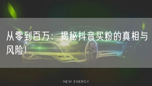 从零到百万：揭秘抖音买粉的真相与风险！